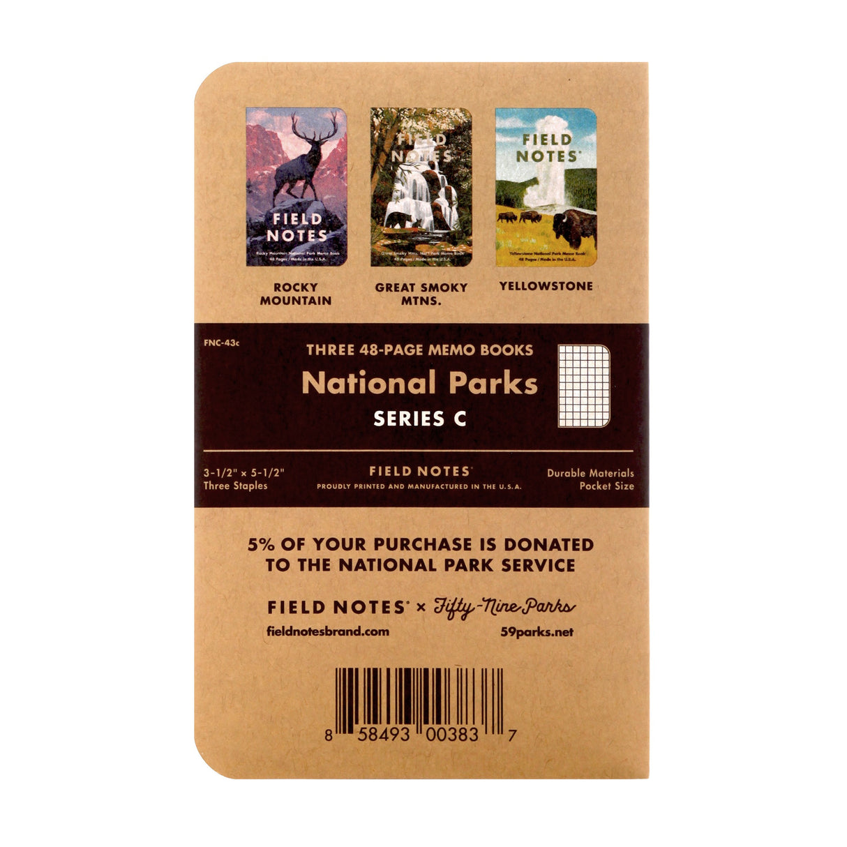 National Parks 3-Pack Memo Book