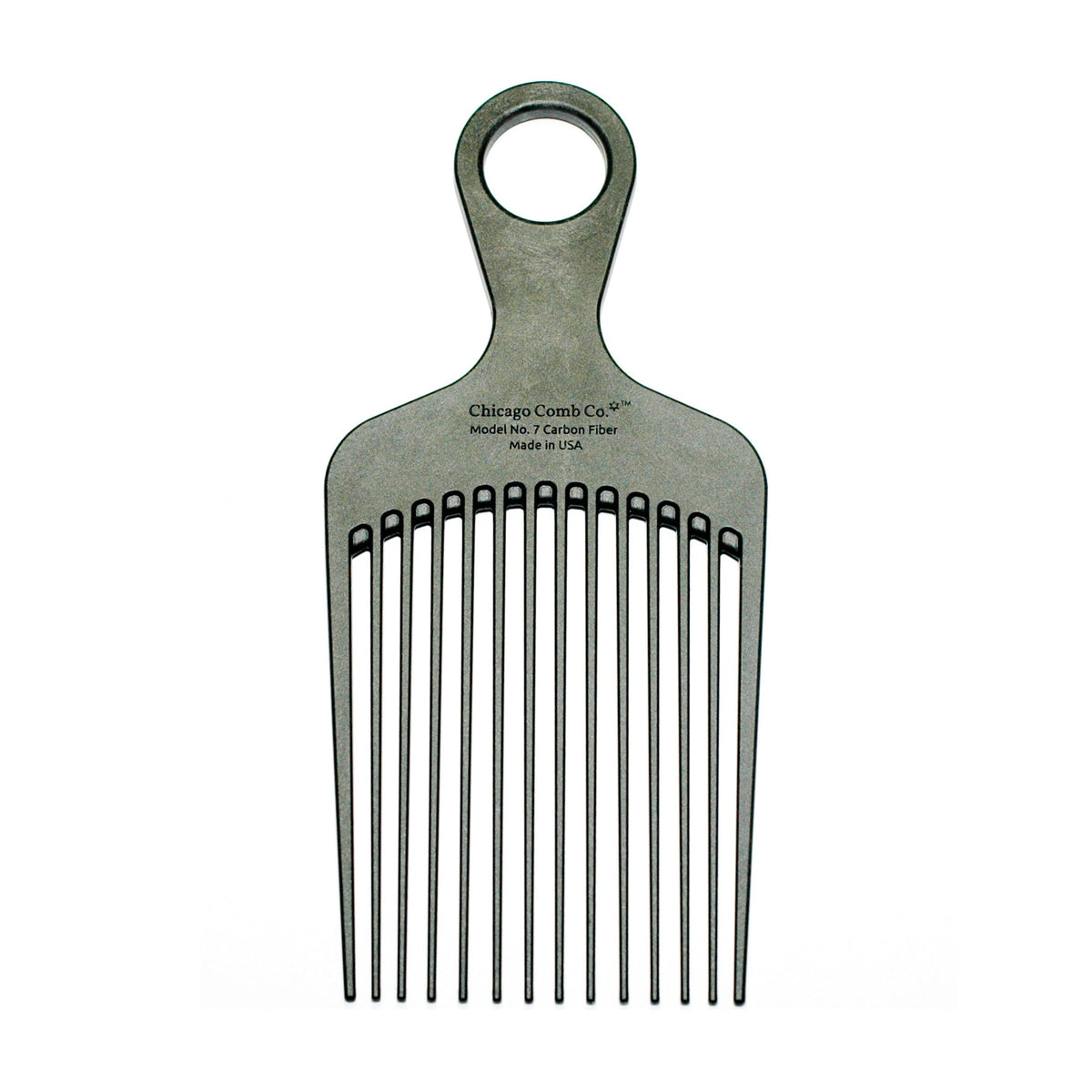 Chicago Comb Co. Model No. 7 Carbon Fiber Afro Comb