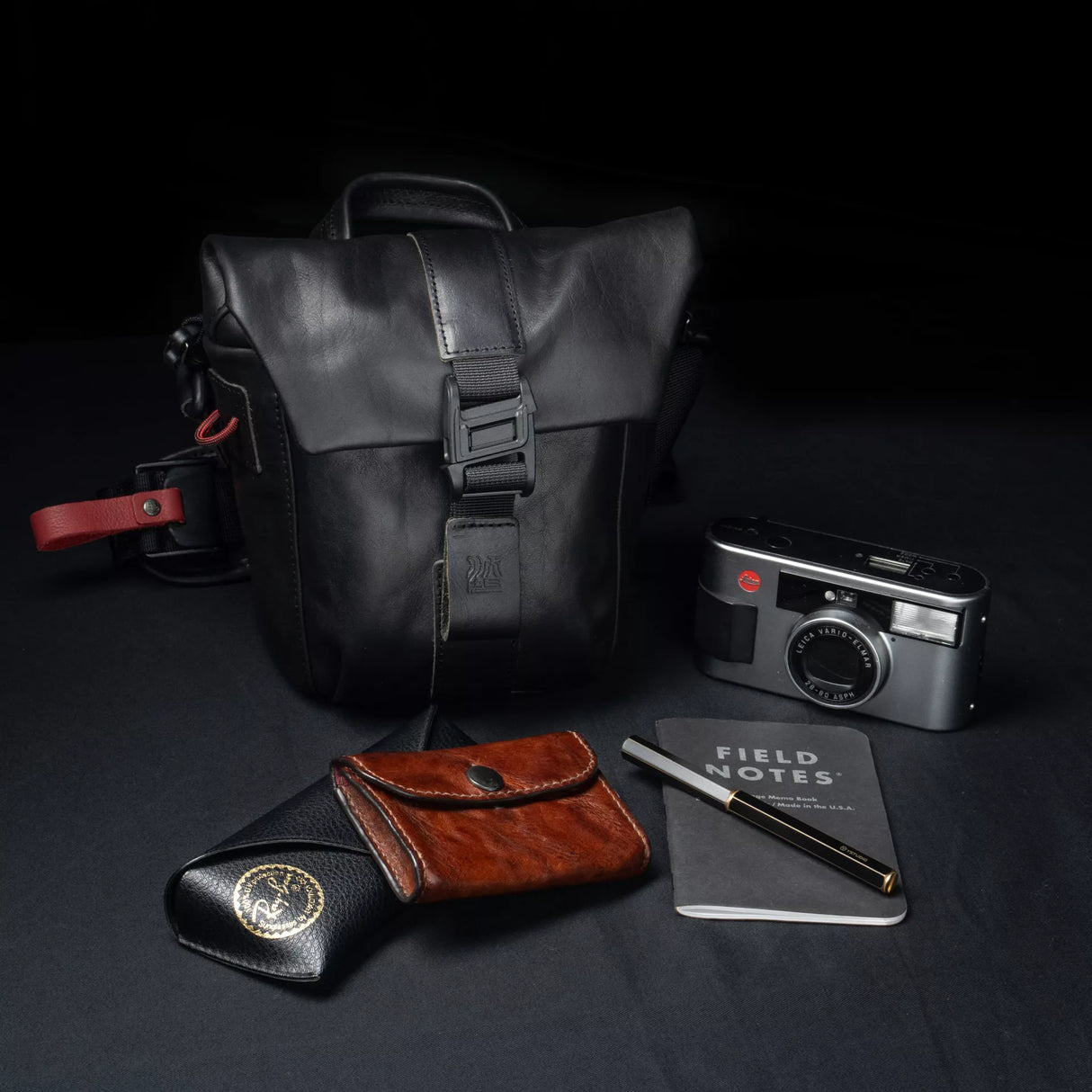Pilot Leather Travel Camera Bag 2 L