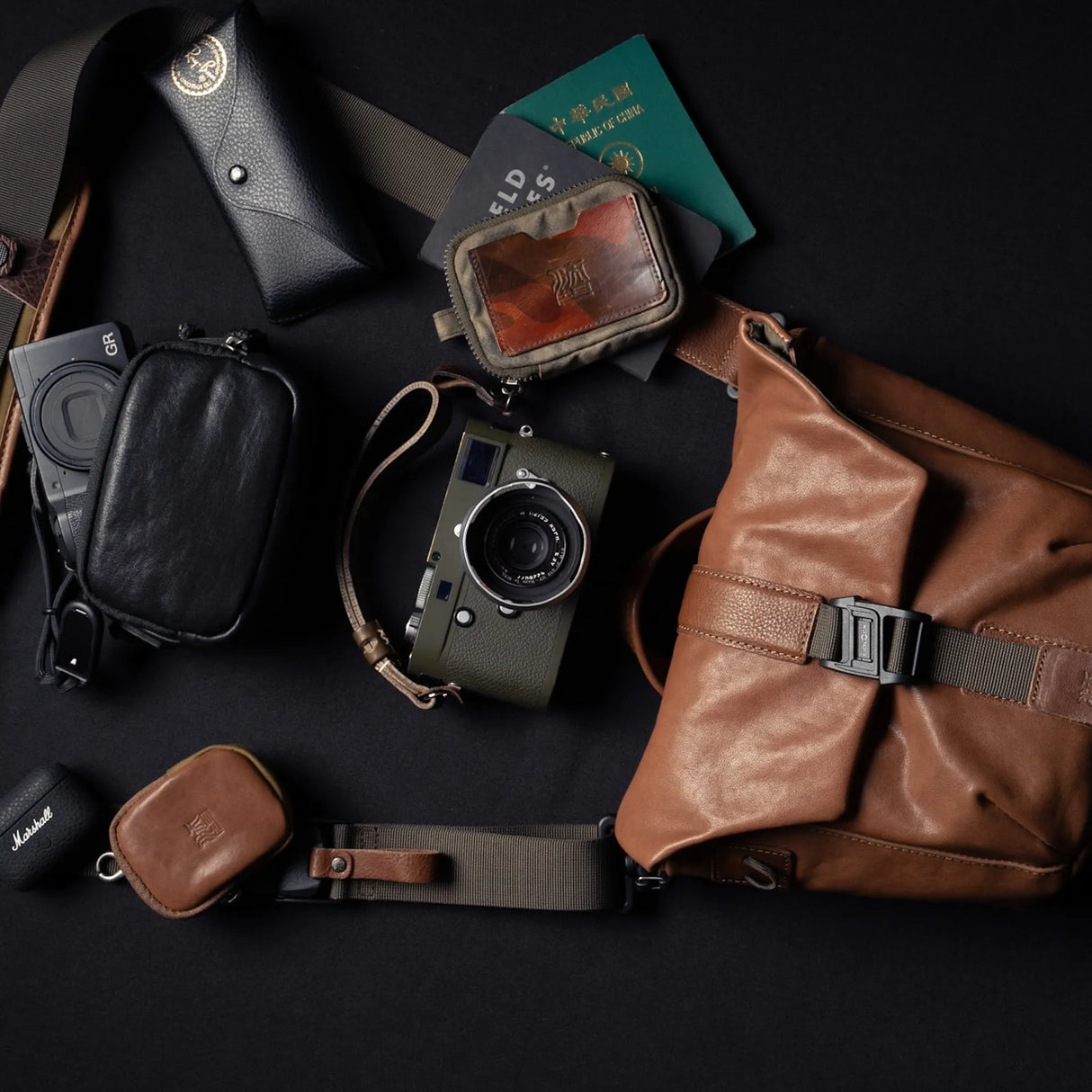 Pilot Leather Travel Camera Bag 3.5 L