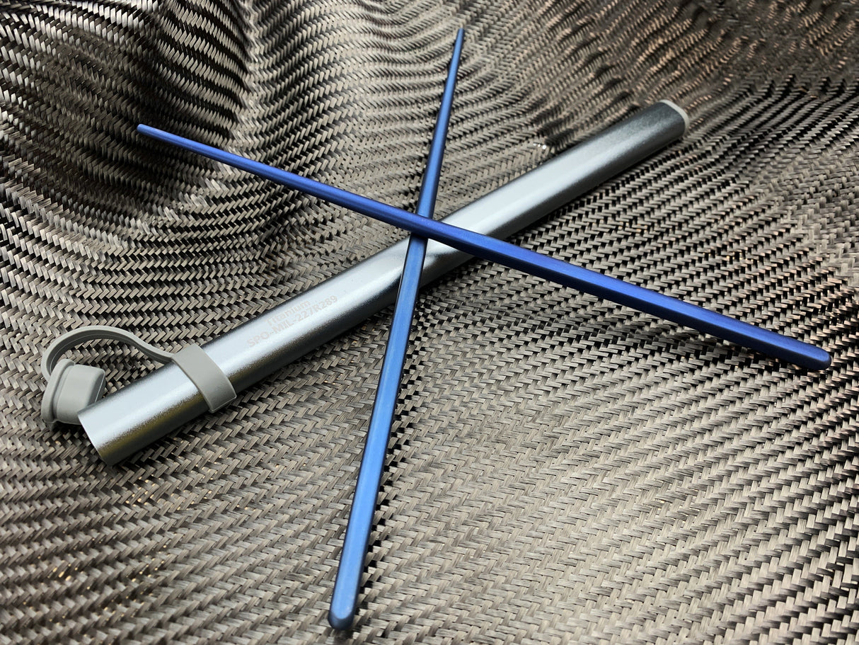 Blue Robusto Titanium Chopsticks Kit (Gen 6)