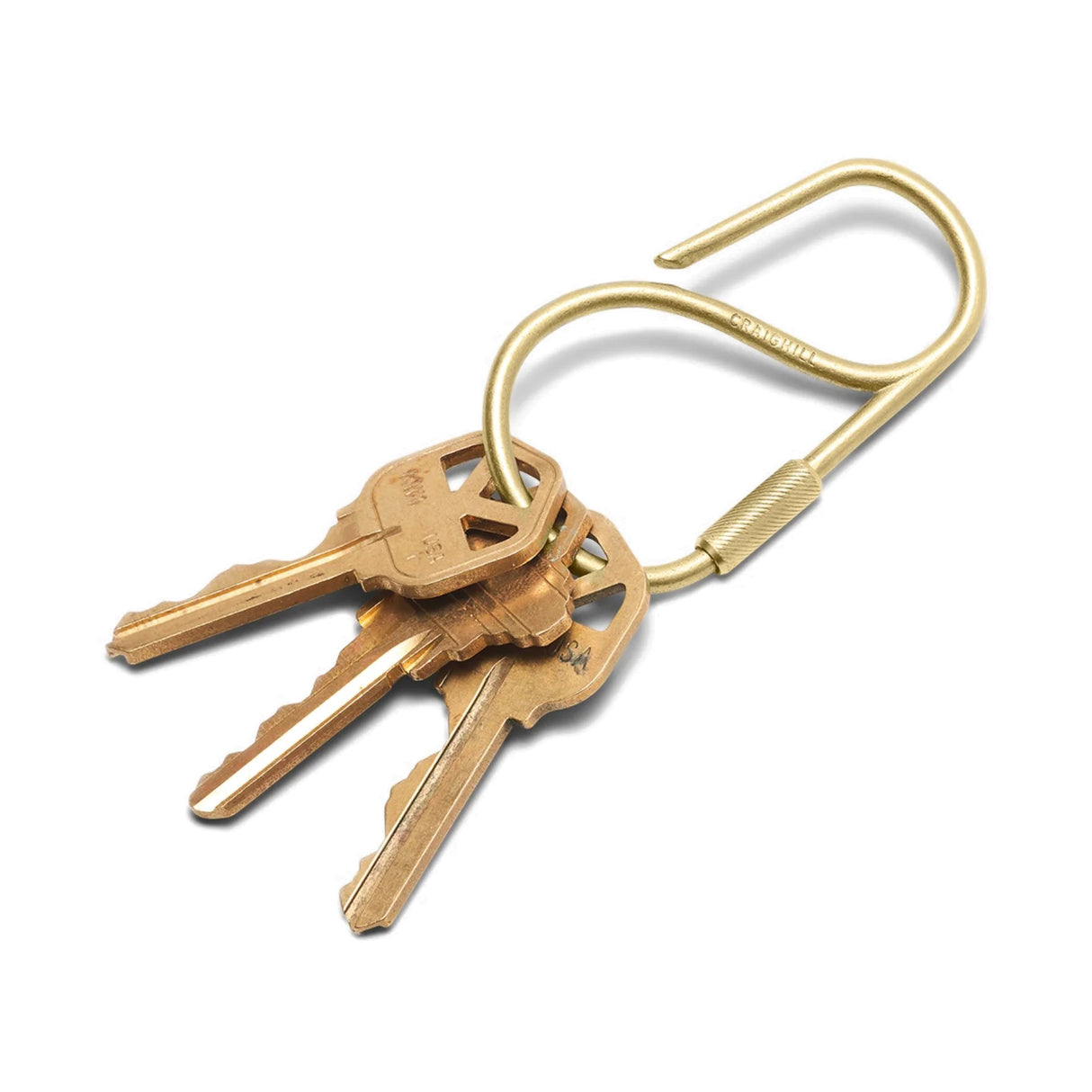 Offset Brass Keyring