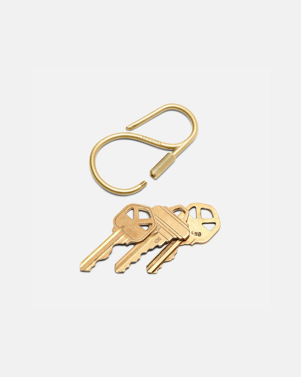 Offset Brass Keyring