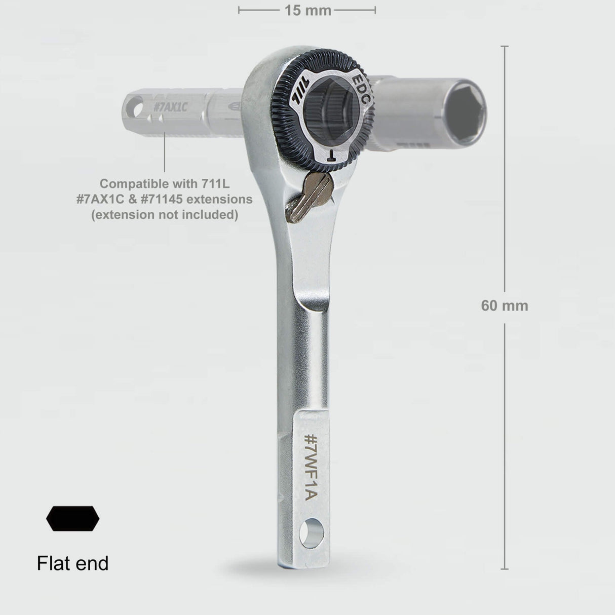 711L Flat End EDC Ratchet Wrench MK2