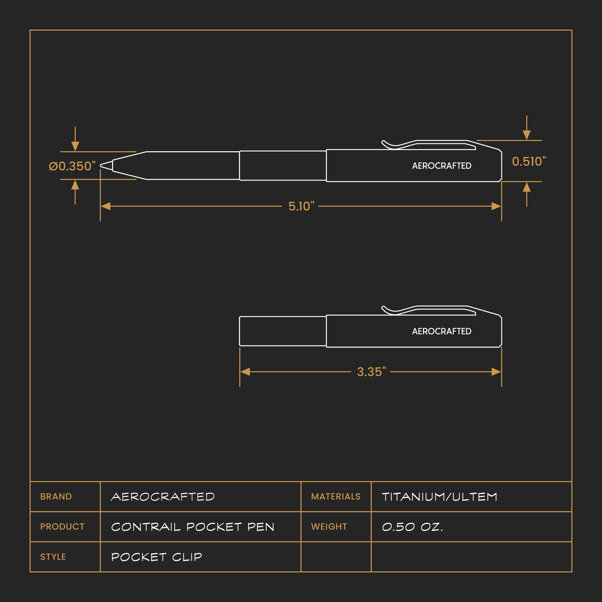 Contrail Pocket Clip Pen