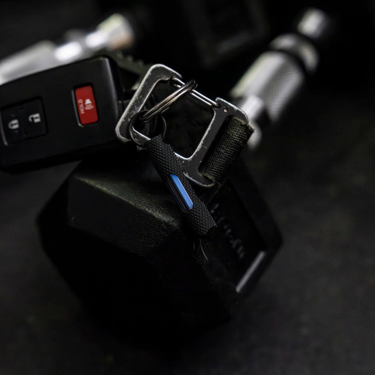 Knurled Glow Fob Steel