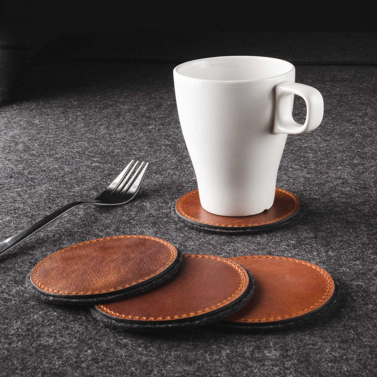 Leather Coasters 4-Pack