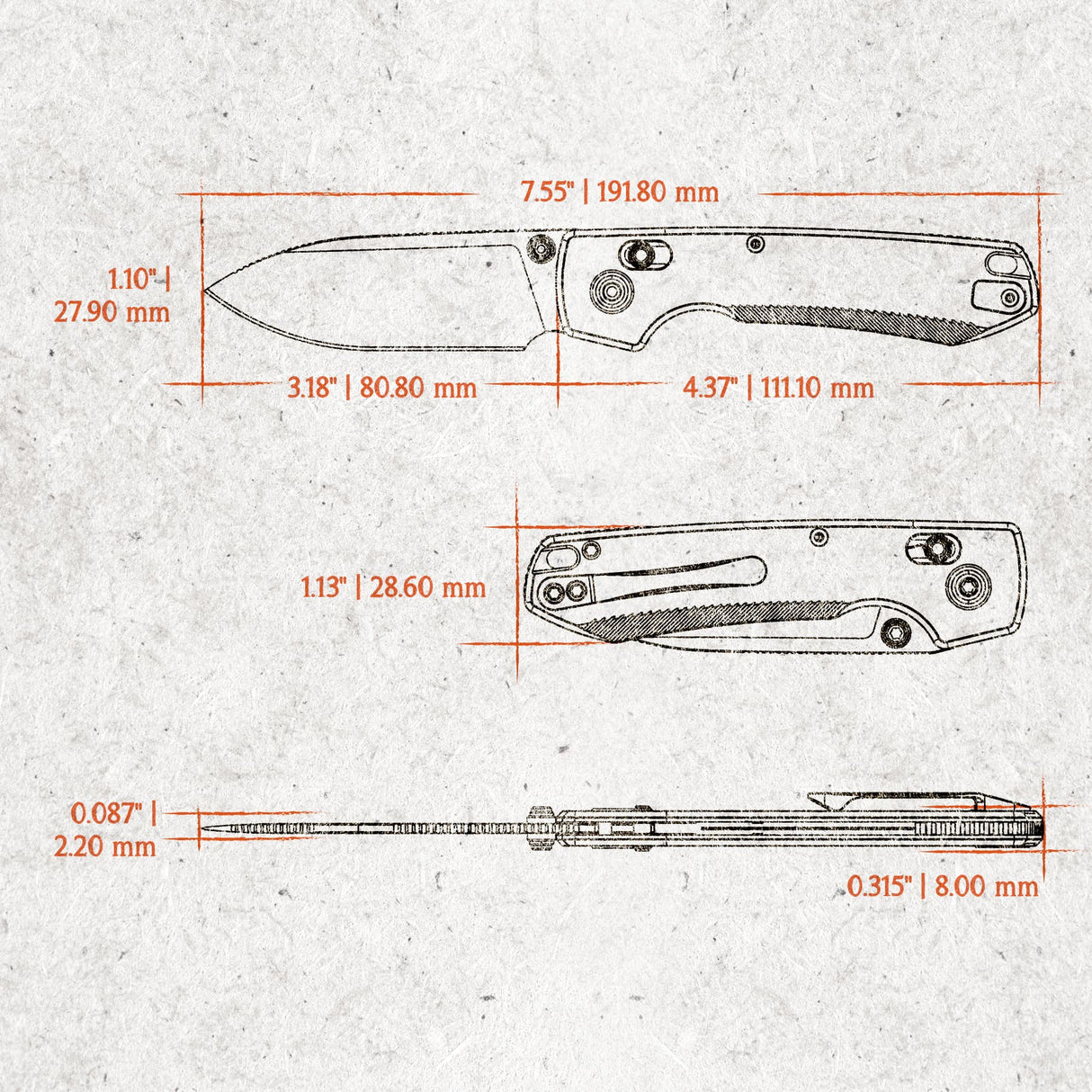 Vosteed Raccoon® TiSlim™ Knife