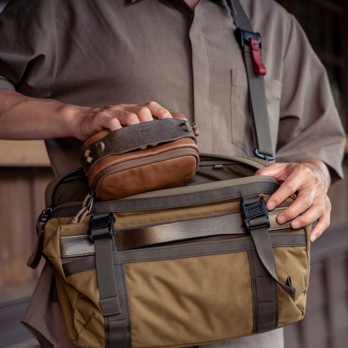 Wotancraft Full Leather Portable Camera Pouch