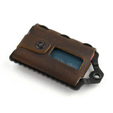 Trayvax Element Wallet - Leather & Stainless Steel, RFID Blocking, Bottle Opener, Made In USA