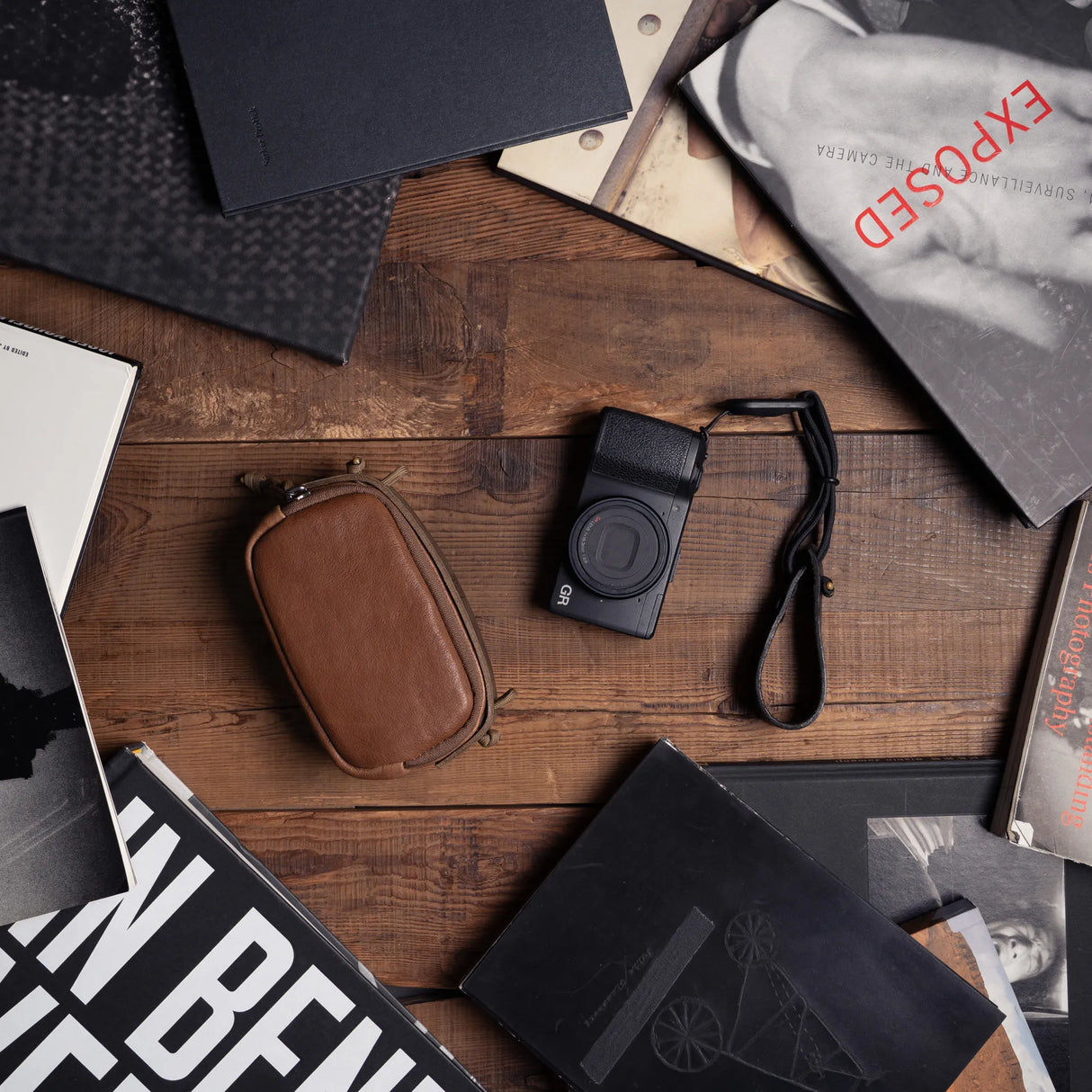 Full Leather Portable Camera Pouch