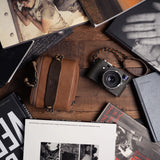 Full Leather Portable Camera Pouch