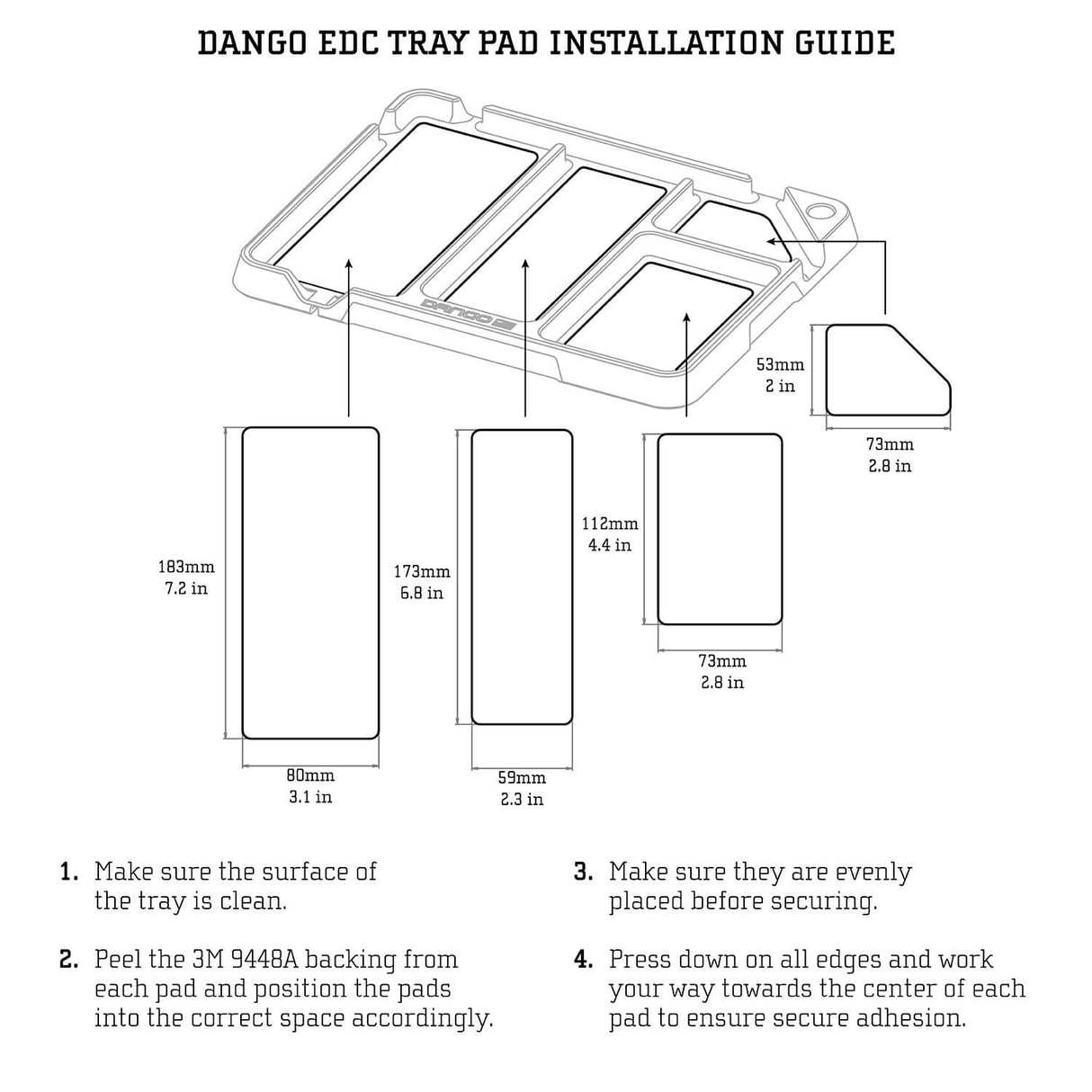 DTEX Tray Pads - Suojat