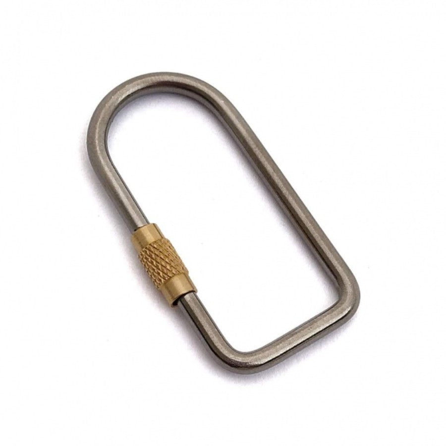 Titanium Flat Oval Keyring