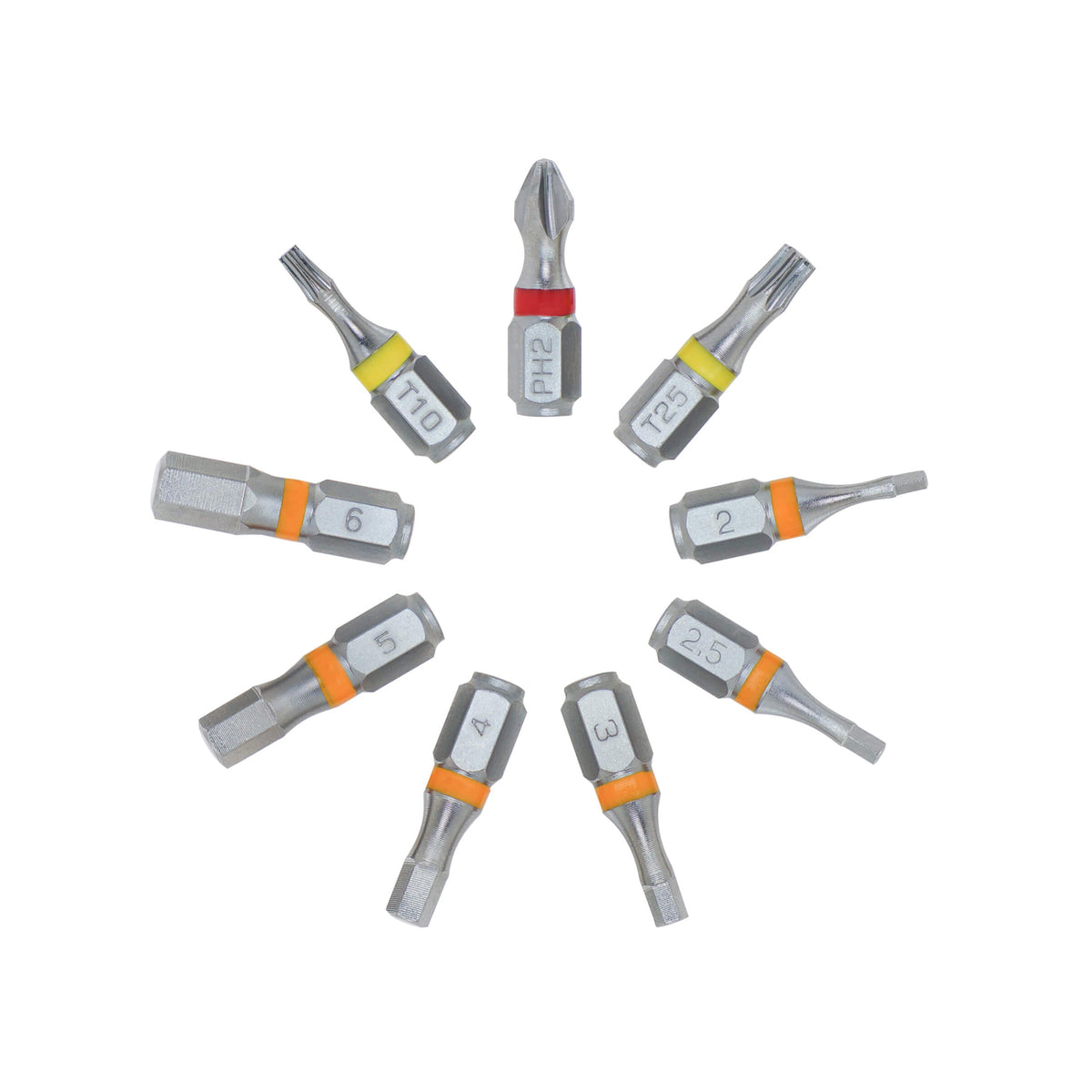 711L Color Coded Hex Bit Set 9 Pcs – Mukama