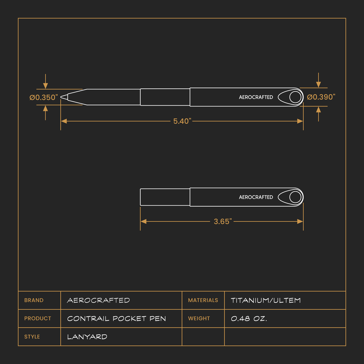 Contrail Pocket Lanyard - Kynä