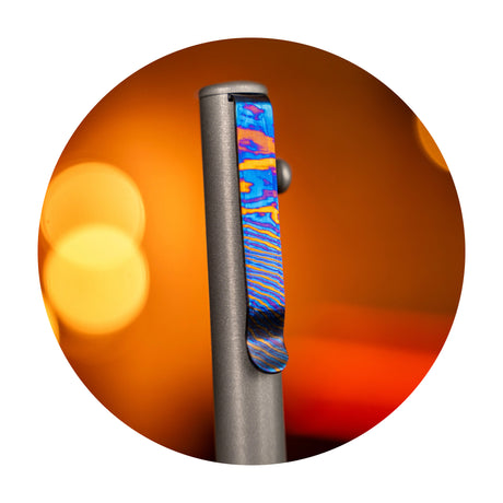 Ti Damascus Pocket Clip