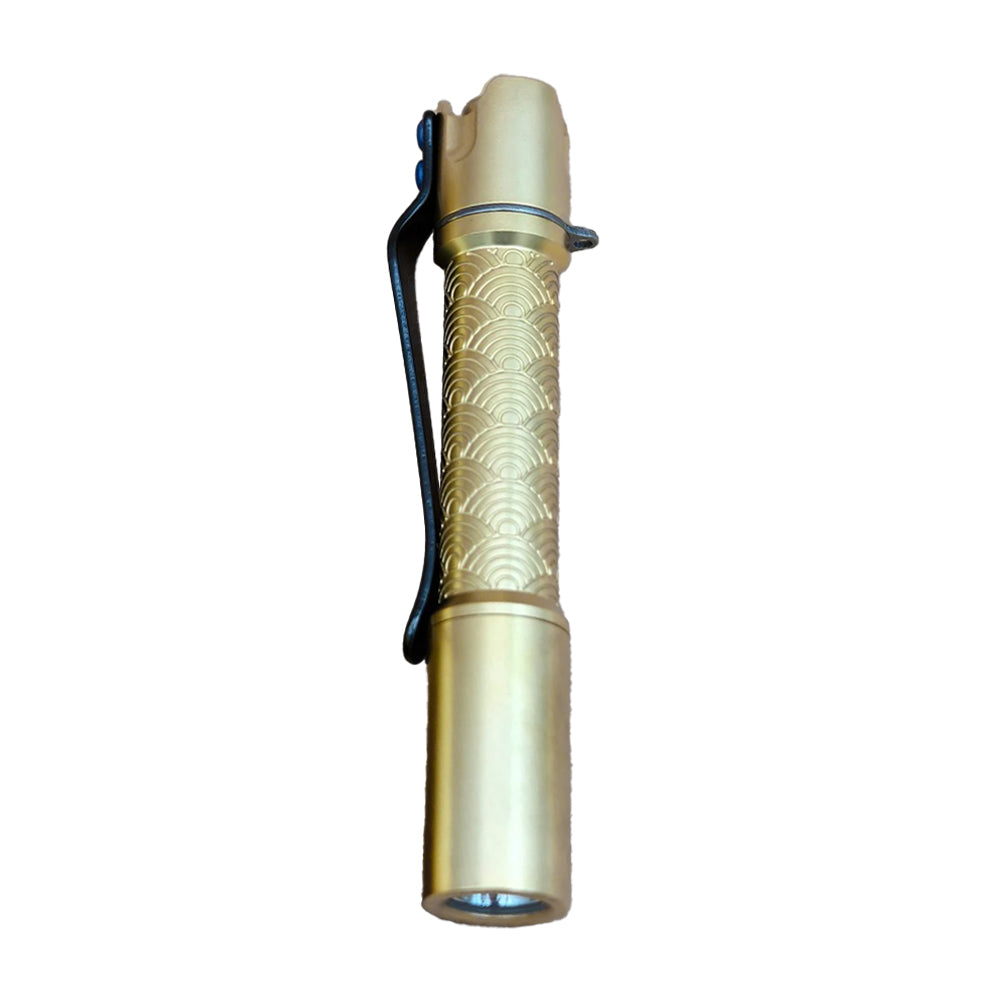 brass rechargeable flashlight No Memory / 4500k Nichia 519a made of special bronze ReyLight Pineapple Mini MKIII Brass