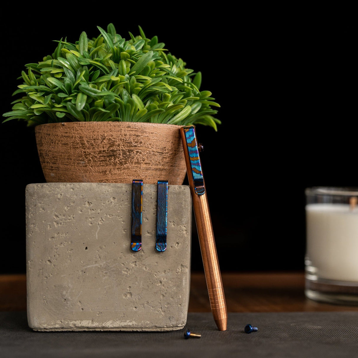 Ti Damascus CNC Milled Pocket Clip