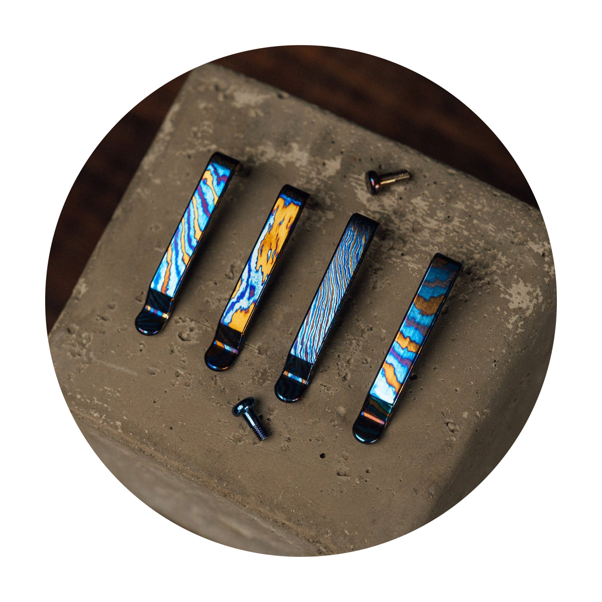 Ti Damascus CNC Milled Pocket Clip