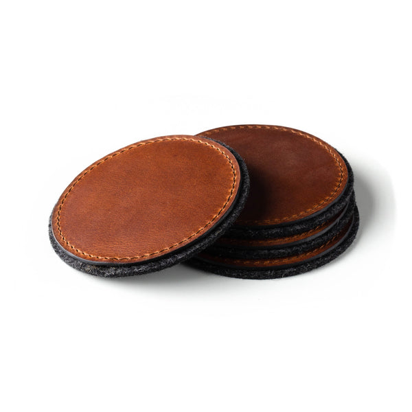 バーベキュー・調理用品 old mountain LEATHER COASTER Crazy Horse Craft Leather Coasters 4-Pack – Mukama
