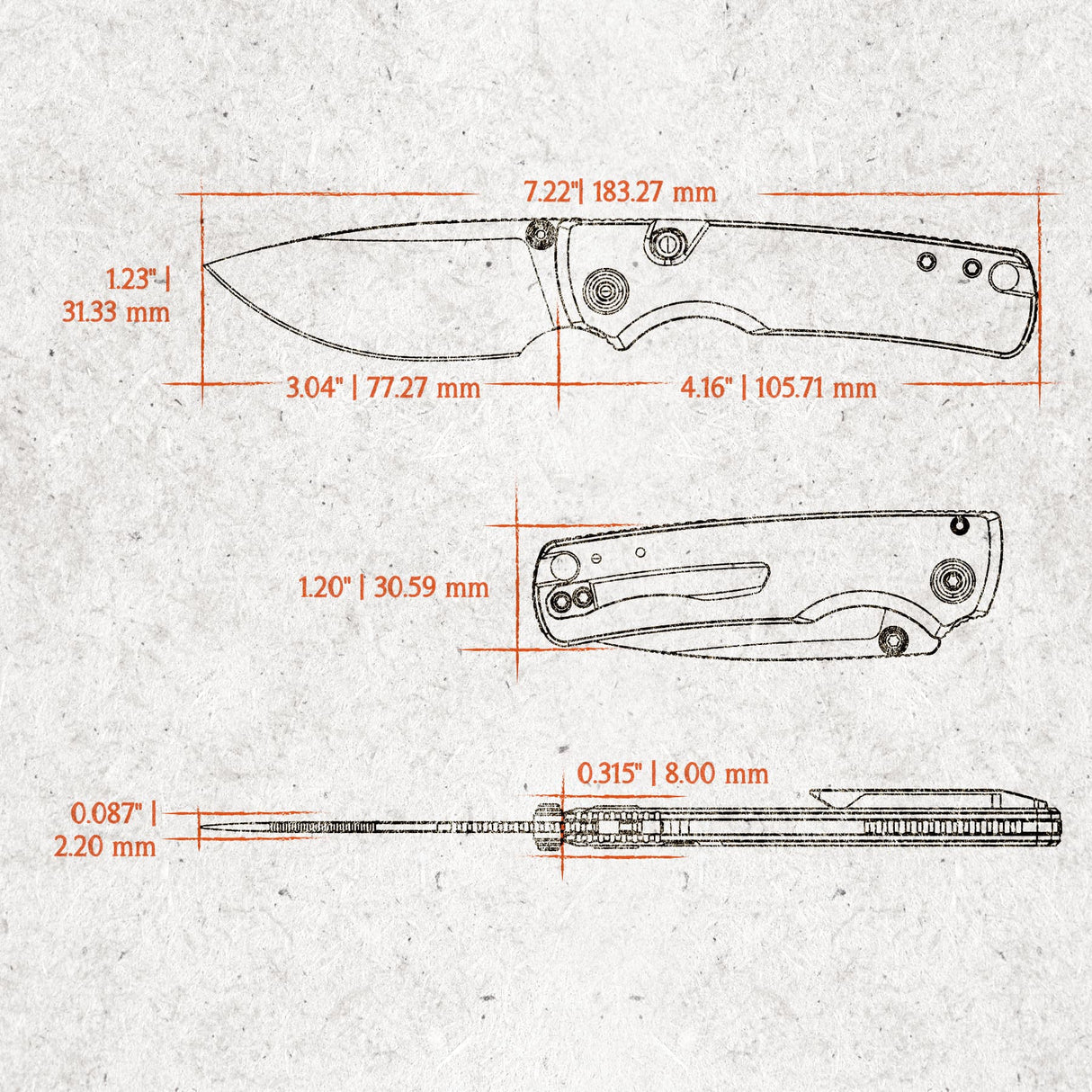 Vosteed Porcupine TiSlim™ Knife