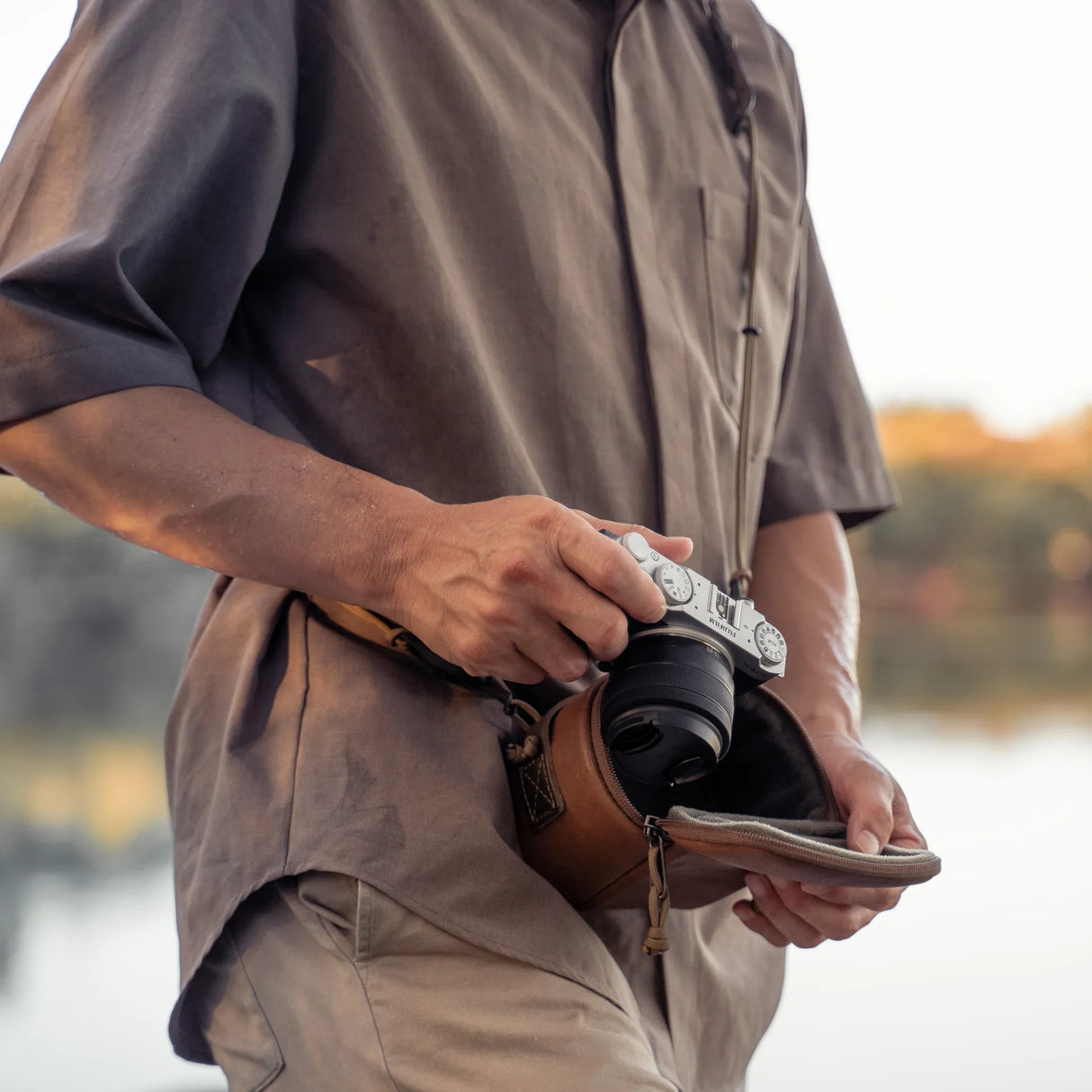 Wotancraft Full Leather Portable Camera Pouch